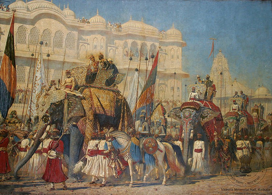 Шествие слонов. Въезд принца Уэльского в Джайпур в 1876 году