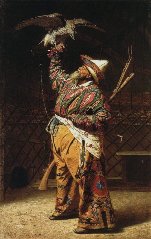 "Богатый киргизский охотник с соколом", худ. В. Василий Верещагин, 1871