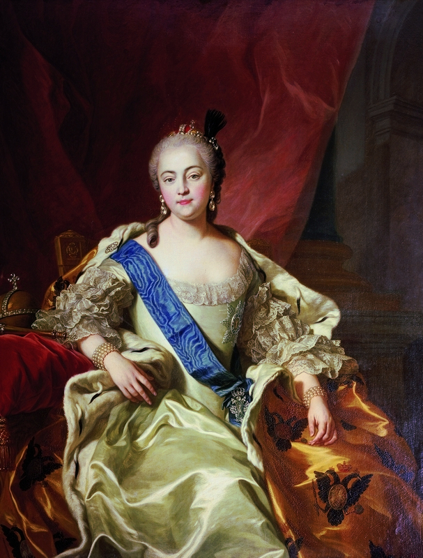Идеализированный парадный портрет Елизаветы Петровны кисти Шарля ван Лоо