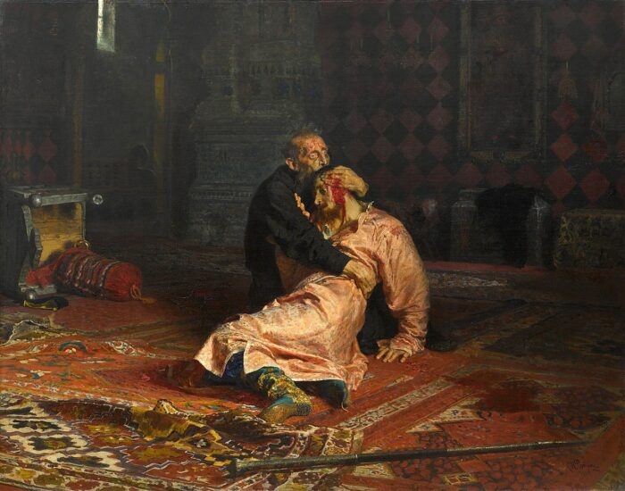 "Иван Грозный и сын его Иван 16 ноября 1581 года", худ. Илья Репин, 1883—1885 гг.