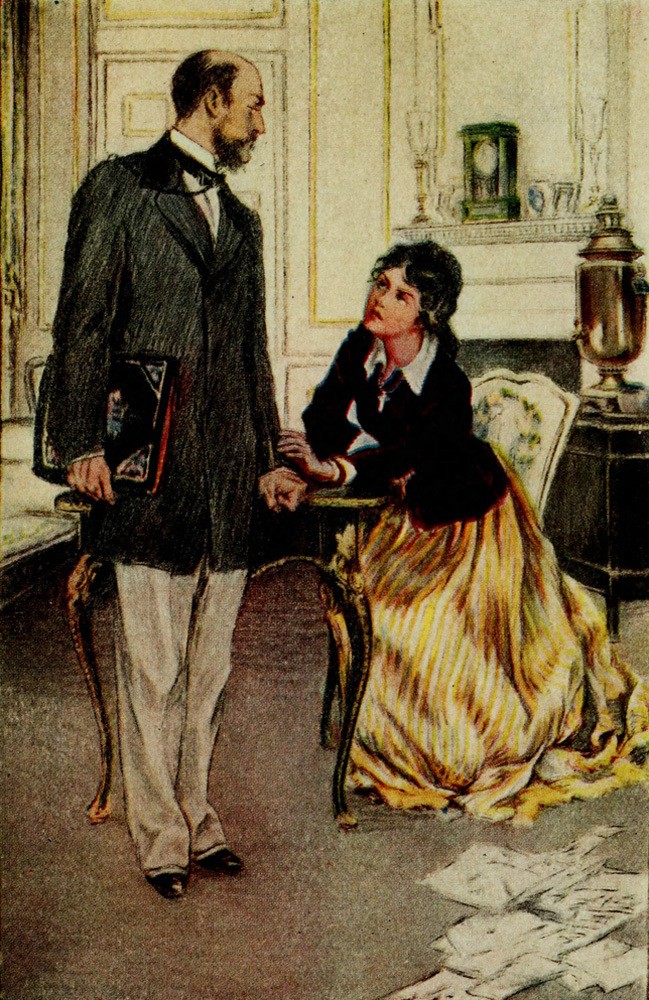 Ссора Анны и Каренина. Иллюстрация Хелен Мейсон Гроз, 1919 год