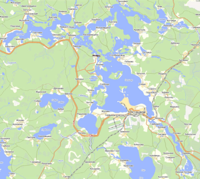 Озеро Селигер на карте