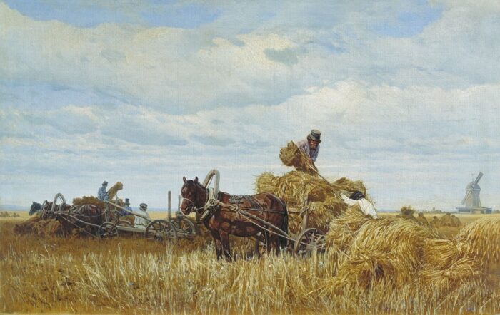 "Уборка хлеба", худ. П.Н. Грузинский, 1883 
