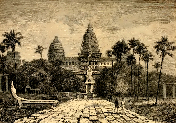 Зарисовка Ангкор-Вата Анри Муо, 1860 год