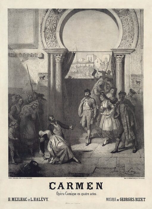 Плакат к премьере оперы "Кармен" 1875 года