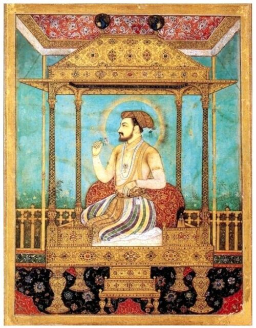 Шах Джахан на Павлиньем троне, около 1635 г.