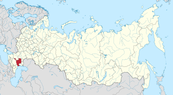 Калмыкия на карте России