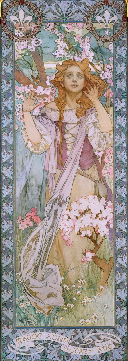 Плакат Мод Адамс в роли Жанны д'Арк (1909), худ. Альфонс Муха