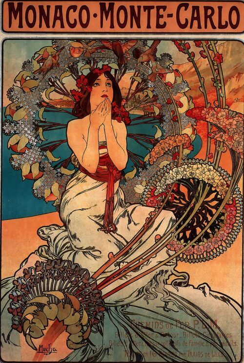 Плакат "Монако — Монте-Карло" (1897), худ. Альфонс Муха