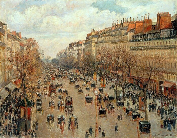 "Бульвар Монмартр в Париже", худ. Камиль Писсарро, 1897