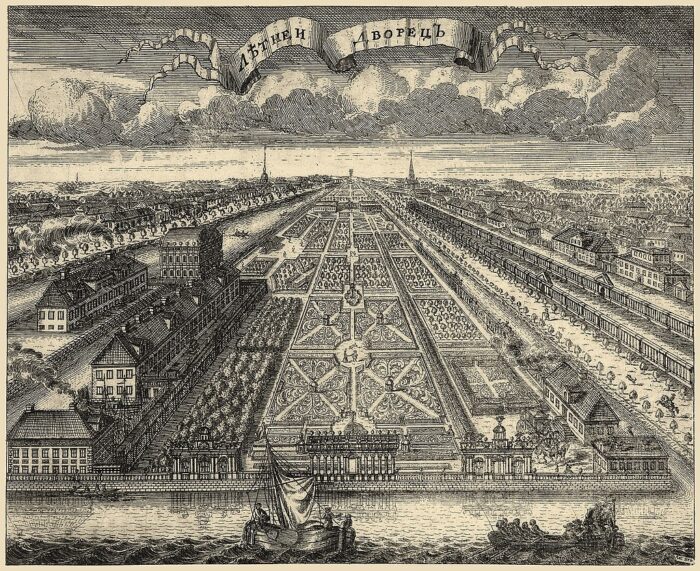 "Летний сад и Летний дворец", Алексей Зубов, 1716