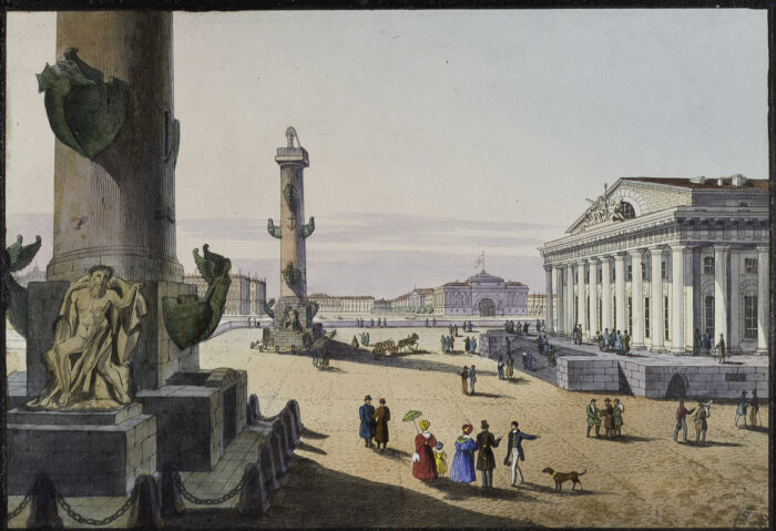 "Ростральные колонны в XIX веке", худ. Карл Беггров