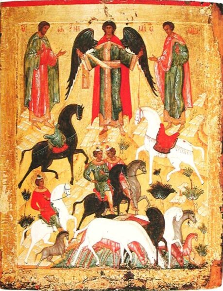 Чудо о Флоре и Лавре (новгородская икона, конец XV века)