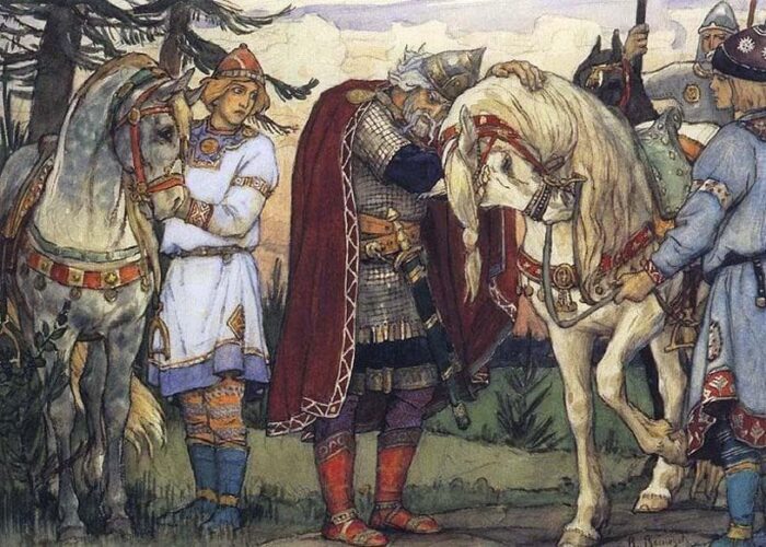"Прощание Олега с конем", худ. В. М. Васнецов, 1899