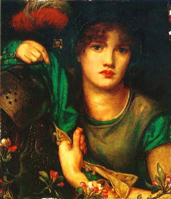 "Моя леди Зелёные рукава", худ. Данте Габриэль Россетти, 1864