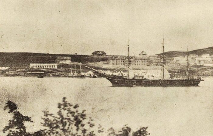 Фрегат "Светлана", предположительно во Владивостоке в 1861 году