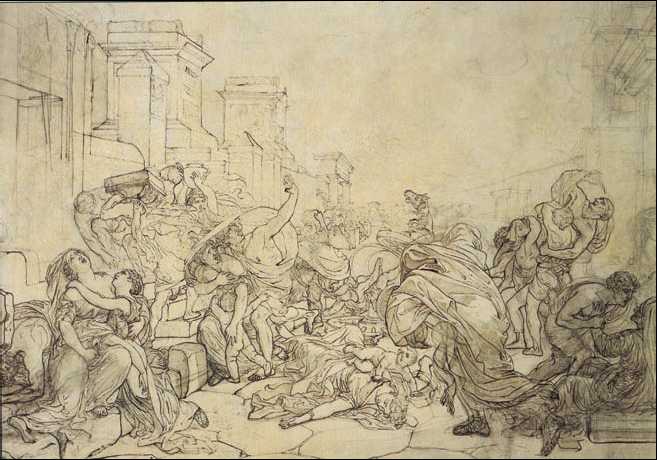 Эскиз картины "Последний день Помпеи", худ. Карл Блюллов, 1828-1830