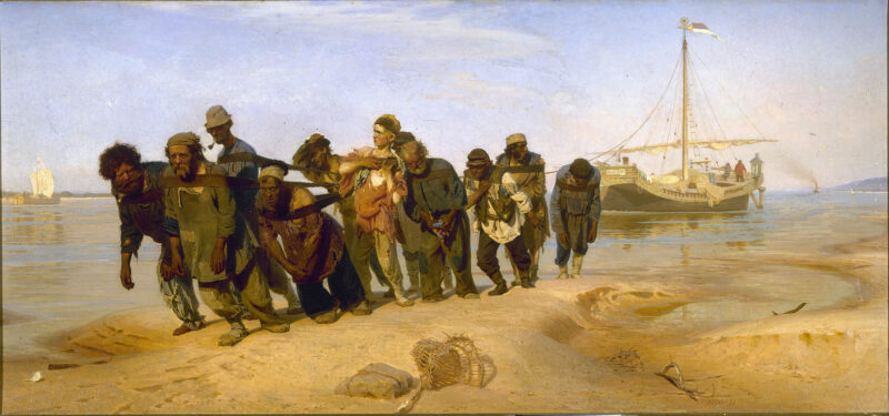 "Бурлаки на Волге", худ. И. Репин, 1870—1873 гг.
