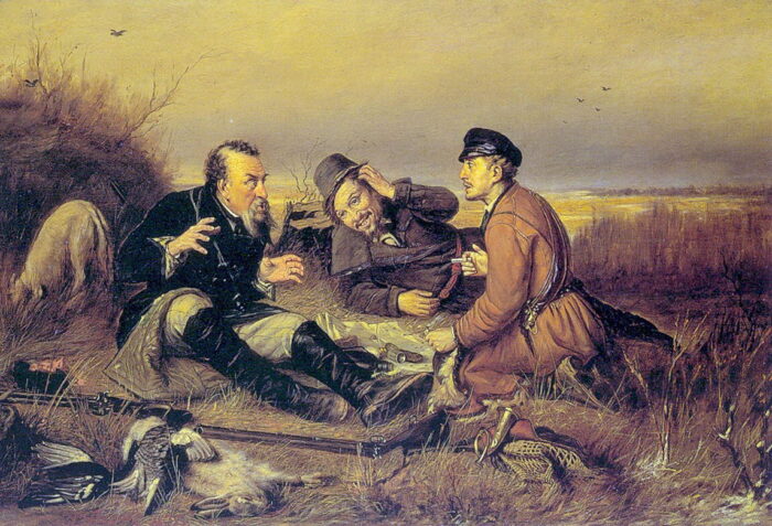 "Охотники на привале", худ. В. Перов, 1877 г. (авторская копия)