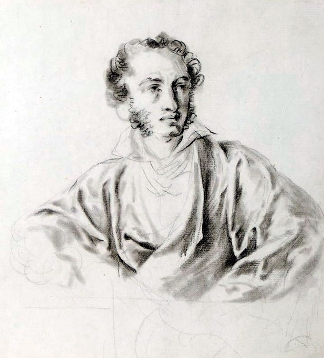Пушкин Александр Сергеевич (1799-1837). Эскиз портрета