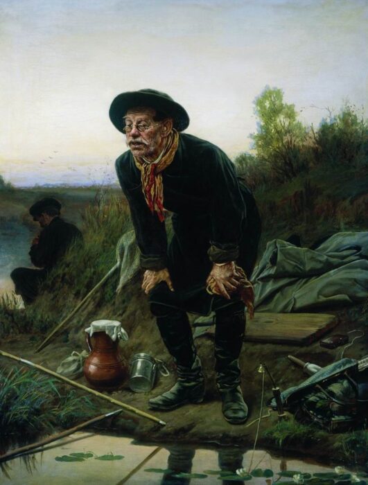 "Рыболов", худ. В. Перов, 1870 г.