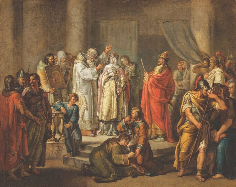 "Крещение княгини Ольги", худ. Иван Акимов, 1792
