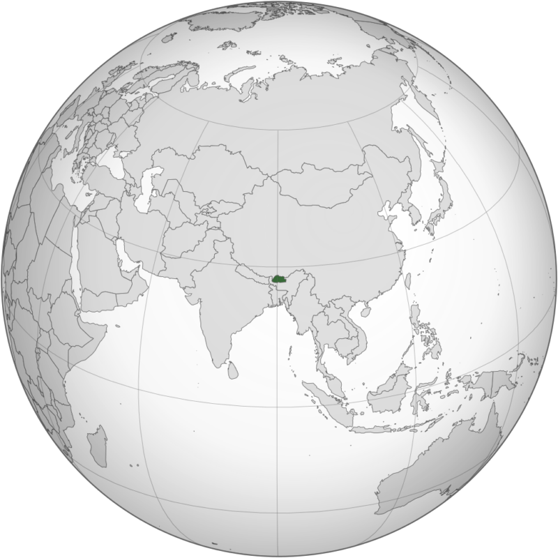 Бутан на карте