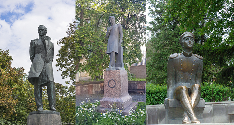Памятники Лермонтову: в Москве, в Санкт-Петербурге, в Кисловодске