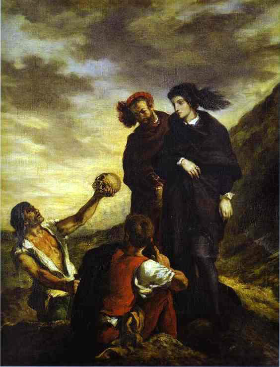 "Гамлет и Горацио на кладбище", худ. Эжен Делакруа, 1839