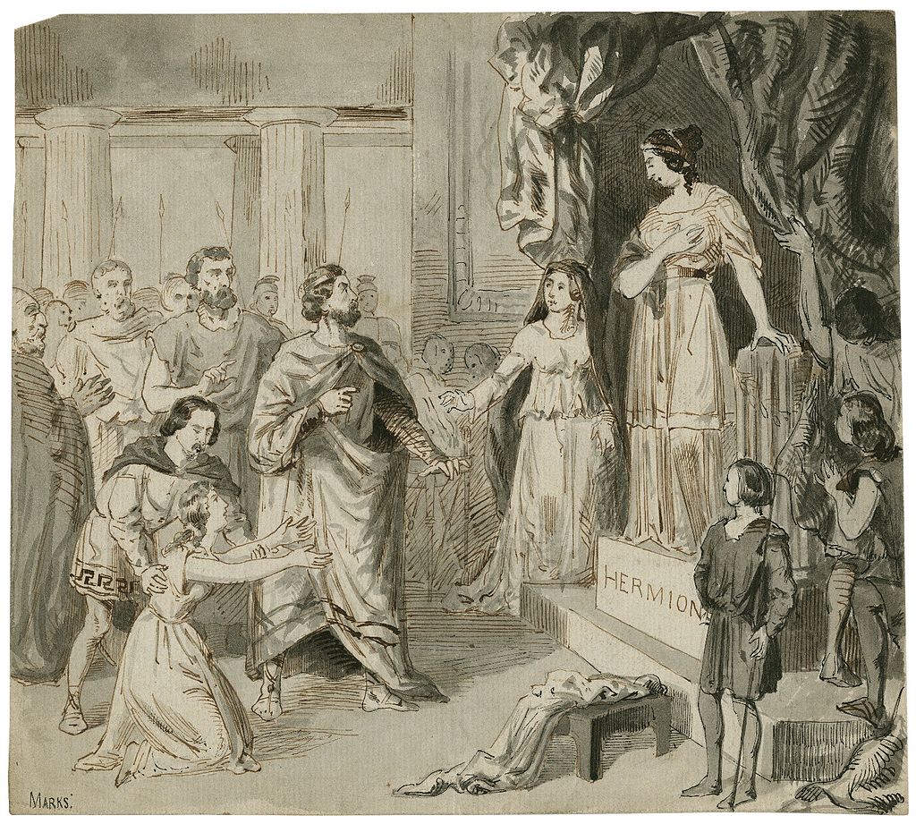 Картина середины XIX в., изображающая оживающую статую Гермионы